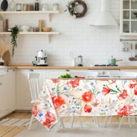 Fata de masa Kotonia Home - Picnic, 100% bumbac, creton, decor flori de camp