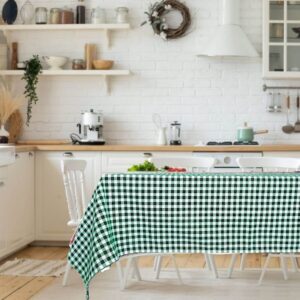 Fata de masa Kotonia Home - Picnic, 100% bumbac, creton, decor geometric verde alb