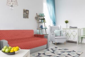 Husa cu doua fete, pentru canapea 2 locuri 125x185 cm (sezut) – corai+ vanilla