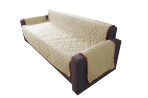 Husa cu doua fete, pentru canapea 2 locuri 125x185 cm (sezut) – corai+ vanilla - imagine 5