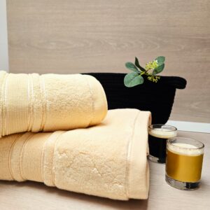 Prosop baie Plush Luxury Jacquard - 100% Bumbac, 650 g/mp, ivoire - imagine 2