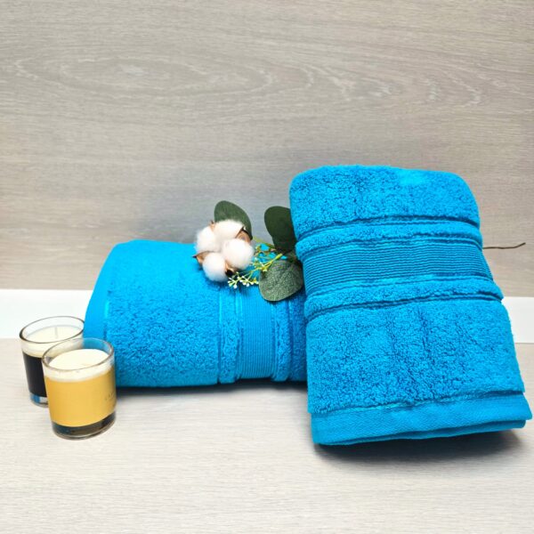 Prosop baie Plush Luxury Jacquard - 100% Bumbac, 650 g/mp, turquoise