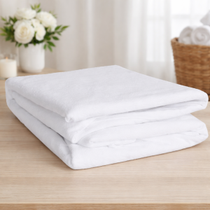 Cearceaf impermeabil de pat Kotonia Home – bumbac cauciucat, impermeabil, 200x215 cm, alb - imagine 2