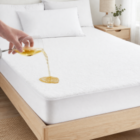 Husa pat frotir impermeabil Kotonia Home Hotel, dimensiune saltea 140x200+35 cm