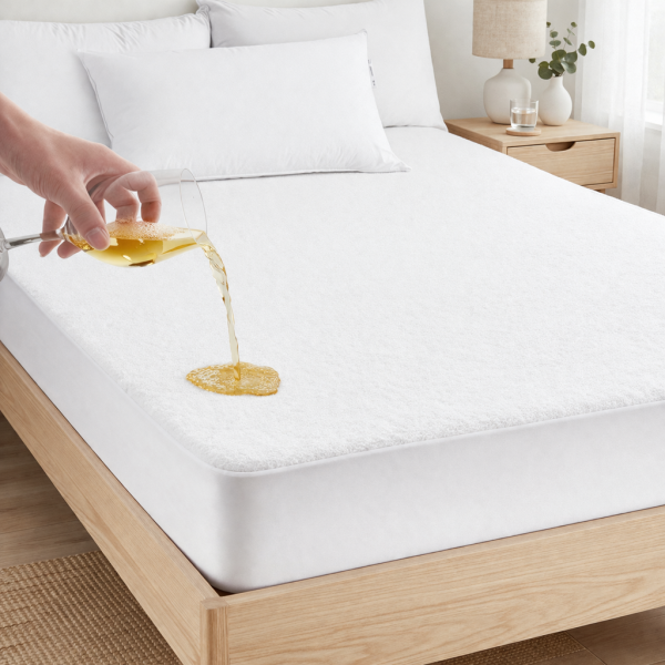 Husa pat frotir impermeabil Kotonia Home Hotel, dimensiune saltea 140x200+35 cm