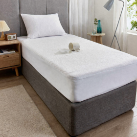 Husa pat frotir impermeabil Kotonia Home Hotel, dimensiune saltea 90x200+35 cm