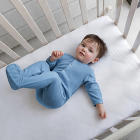 Husa patut bebe Kotonia Home, bumbac cauciucat, impermeabil, dimensiune saltea 60×120+15 cm