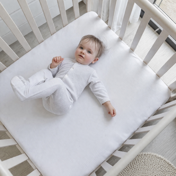 Husa patut bebe Kotonia Home, bumbac cauciucat, impermeabil, dimensiune saltea 70x140+15 cm