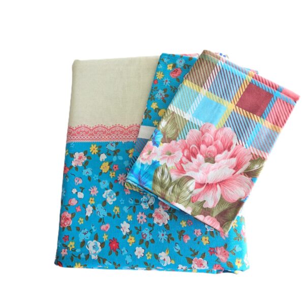 Lenjerie de pat 2 persoane, tesatura clasica neteda, 100% bumbac, decor floral - 42