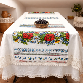 Napron decorativ pentru masa Kotonia Home- Rustic, 100% bumbac, 45x150 cm, T03