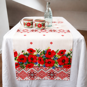 Napron decorativ pentru masa Kotonia Home- Rustic, 100% bumbac, 45x150 cm, T12 - imagine 2