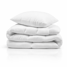 Pachet pilota de iarna Kotonia Home 140x200 cm 300 g/m2 + 1 perna 50x70 cm, alb