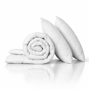 Pachet pilota de vara Kotonia Home 200x220 cm 150g/m2 + 2 perne 50x70 cm, alb