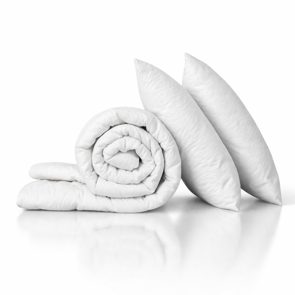 Pachet pilota de vara Kotonia Home 200x220 cm 150g/m2 + 2 perne 50x70 cm, alb