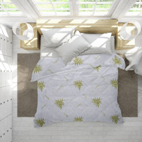 Pilota matlasata Kotonia Home Aloe Vera, de iarna,140×200 cm 350g/mp, alba