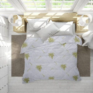 Pilota matlasata Kotonia Home Aloe Vera, de iarna, 180×200 cm 350g/mp, alba - imagine 2