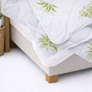 Pilota matlasata Kotonia Home Aloe Vera, de iarna, 180×200 cm 350g/mp, alba - imagine 4