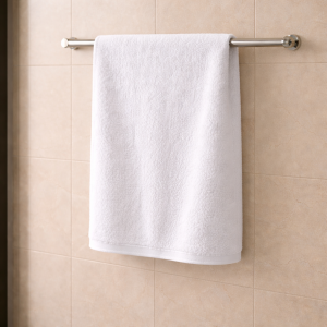Prosop baie - Kotonia Home Hotel, fara model tesatura jacquard - 50x90 cm - 100% bumbac, 500 g, alb - imagine 2