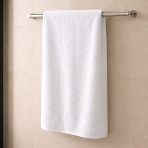 Prosop baie - Kotonia Home Hotel, fara model tesatura jacquard - 70x140 cm - 100% bumbac, 500 g, alb - imagine 2