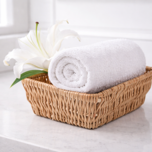 Prosop baie - Kotonia Home Hotel, fara model tesatura jacquard - 30x50 cm - 100% bumbac, 500 g, alb - imagine 2