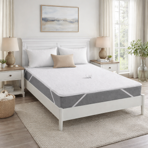 Protectie impermeabila pat Kotonia Home – bumbac cauciucat, dimensiune saltea 180×200 cm, alb
