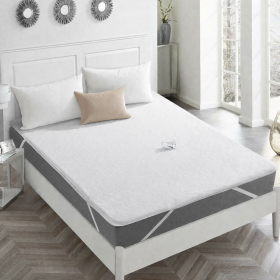 Protectie impermeabila Kotonia Home - bumbac cauciucat, pentru saltea 160x200 cm, alb