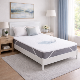 Protectie impermeabila pat Kotonia Home – bumbac cauciucat, dimensiune saltea 140×200 cm, alb