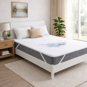 Protectie impermeabila pat Kotonia Home – bumbac cauciucat, dimensiune saltea 150×200 cm, alb