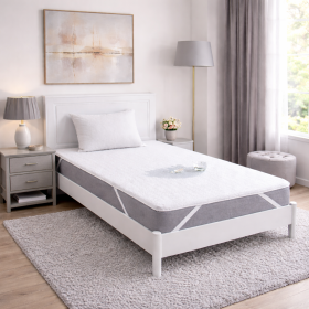 Protectie impermeabila pat Kotonia Home – bumbac cauciucat, dimensiune saltea 80×200 cm, alb