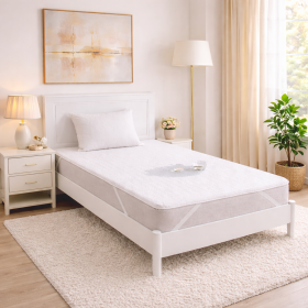 Protectie impermeabila pat Kotonia Home – bumbac cauciucat, dimensiune saltea 90×200 cm, alb