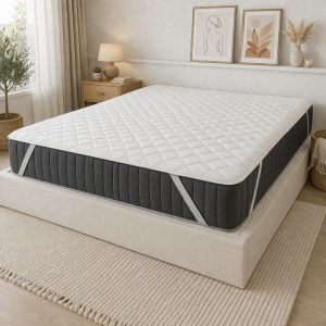 Protectie pat matlasata cu doua fete Kotonia Home - microfibra, dimensiune saltea 180x200 cm, alb
