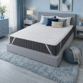 Protectie pat matlasata cu doua fete Kotonia Home – microfibra, dimensiune saltea 140×200 cm, alb