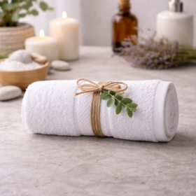 Prosop baie Kotonia Home Hotel - Rise Satin - 100% Bumbac, 400 g/mp, alb