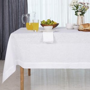 Fata de masa 180x230 cm, 100% bumbac, percale, alb - imagine 2