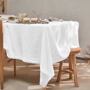 Fata de masa Kotonia Home Hotel, 100% bumbac, Ranforce sanforizat,180 gr/mp, dimensiunea 180x320 cm, alb - imagine 3
