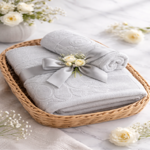 Prosop baie Kotonia Home - jacquard, 100% Bumbac, decor satinat, alb  - 02