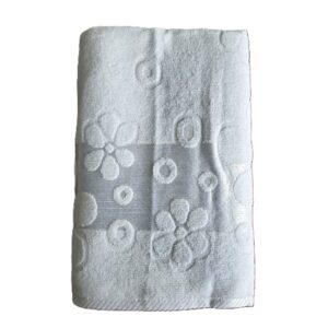 Prosop baie Kotonia Home - jacquard, 100% Bumbac, decor floral satinat, alb  - 01 - imagine 4