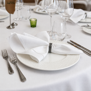 Pachet 10 bucati servete de masa Kotonia Home Hotel, 100% bumbac, Ranforce Pakistan, dimensiunea 35x35 cm, alb - imagine 4