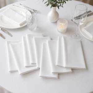Pachet 10 bucati servete de masa Kotonia Home Hotel, 100% bumbac, Ranforce Pakistan, dimensiunea 35x35 cm, alb - imagine 3