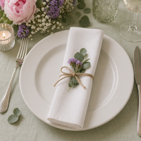 Pachet 50 bucati servete de masa Kotonia Home Hotel, 100% bumbac, Ranforce Pakistan, dimensiunea 35x35 cm