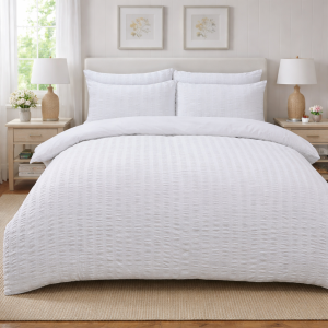 Cearceaf pentru pilota Kotonia Home -  Creponat, 70% bumbac cu 30% poliester, alb