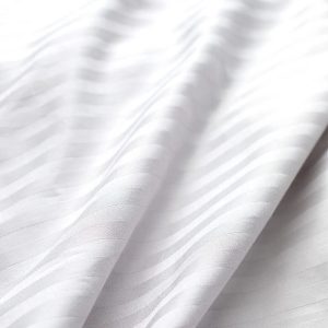 Lenjerie de pat Kotonia Home Hotel - King Size, 100% bumbac, Damasc Saten, latime dungi 1 cm, alb - imagine 2