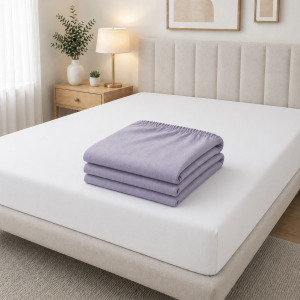Husa pat cu elastic Kotonia Home - Ranforce La-viva color uni, lila - imagine 2