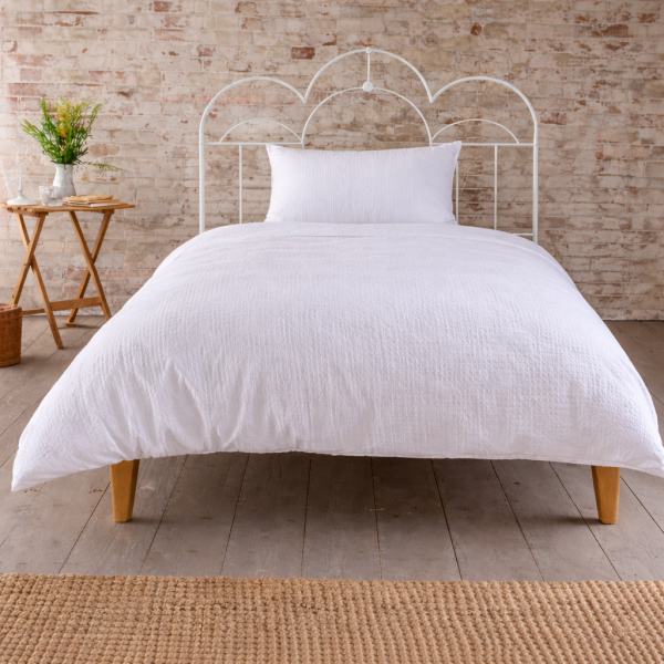 Lenjerie de pat Kotonia Home Hotel  - 1 persoana, 70% bumbac; 30% poliester, Creponat alb