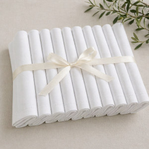 Pachet 10 servete de masa Kotonia Home Hotel - 35x35 cm, 100% bumbac, percale, alb - imagine 2