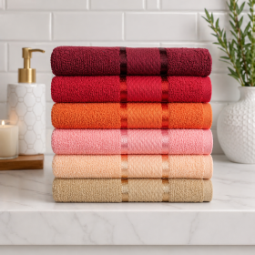 Pachet 6 prosoape baie Kotonia Home, 50x90 cm, 100% bumbac, 420 g/mp, Mixt color - 01