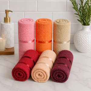 Pachet 6 prosoape baie Kotonia Home, 50x90 cm, 100% bumbac, 420 g/mp, Mixt color - 01 - imagine 2