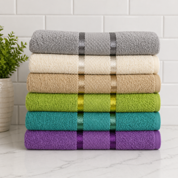 Pachet 6 prosoape baie Kotonia Home, 50x90 cm, 100% bumbac, 420 g/mp, Mixt color - 03
