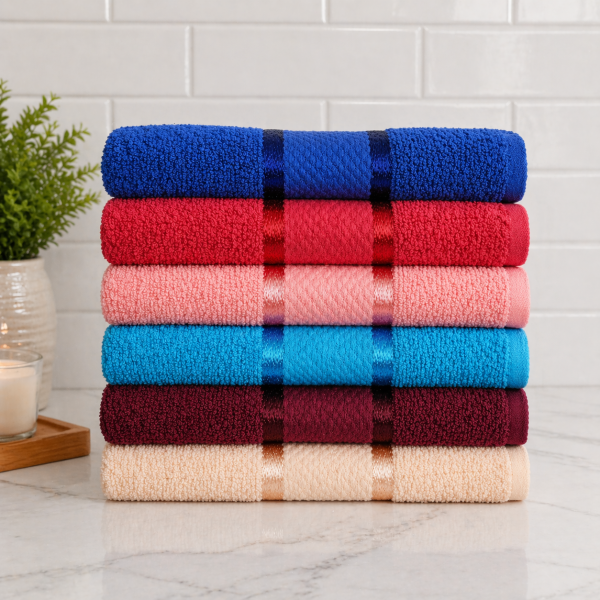 Pachet 6 prosoape baie Kotonia Home, 50x90 cm, 100% bumbac, 420 g/mp, Mixt color - 04