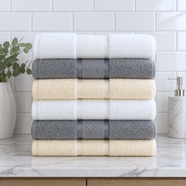 Pachet 6 prosoape baie Kotonia Home, 50x90 cm, 100% bumbac, 420 g/mp, Mixt color - 06